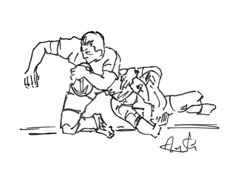 The Try Line Drawing -The Six Nations Print Collection